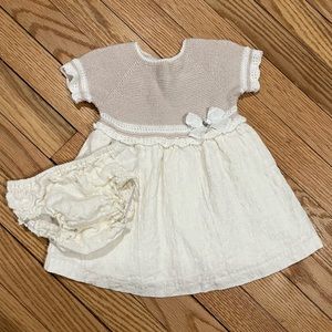 Paz crochet detail dress & bloomers, 9 mos